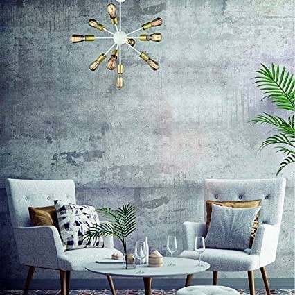 166,95 € Envío gratis | Lámpara de araña 60W 70×60 cm. 10 puntos de luz Metal. Color blanco