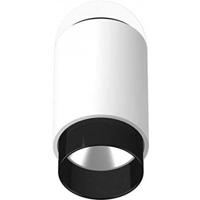 Projecteur d'intérieur Façonner Cylindrique 8×8 cm. Salle, salle à manger et chambre. Aluminium et PMMA. Couleur blanc