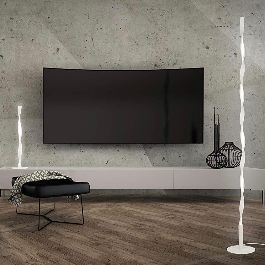 278,95 € Envío gratis | Lámpara de pie 180×22 cm. Aluminio. Color blanco