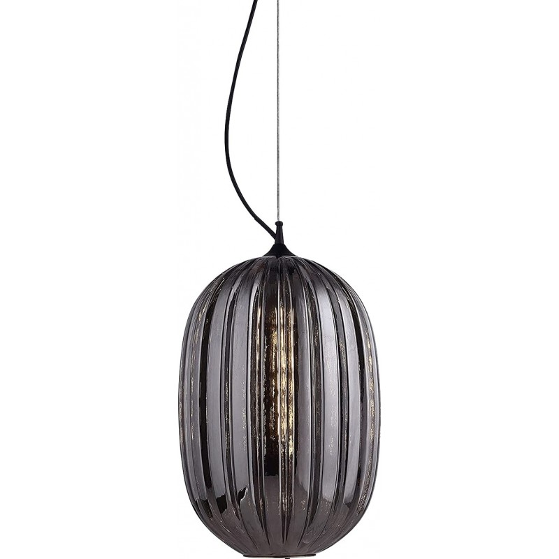 384,95 € Free Shipping | Hanging lamp 4W 3000K Warm light. Spherical Shape Ø 32 cm. Living room, dining room and lobby. Crystal and Metal casting. Black Color