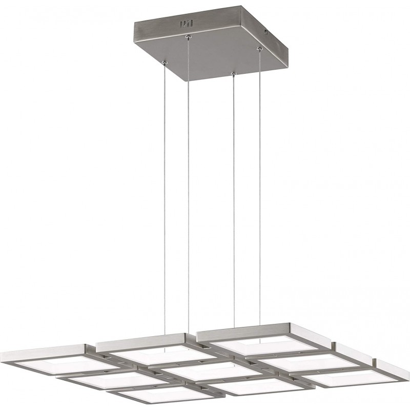 674,95 € Free Shipping | Hanging lamp 100W Square Shape 150×67 cm. Living room, dining room and bedroom. Modern Style. PMMA and Metal casting. Nickel Color