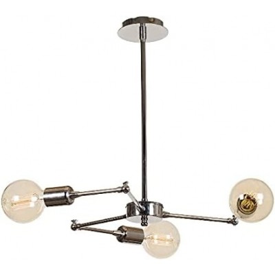 Lampadario 60W 50×50 cm. 3 punti luce Metallo. Colore cromato