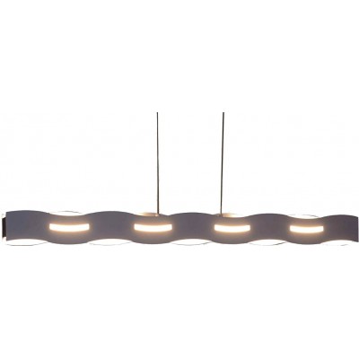 Lámpara colgante 35W Forma Alargada 108×37 cm. LED Salón, comedor y vestíbulo. Metal. Color gris