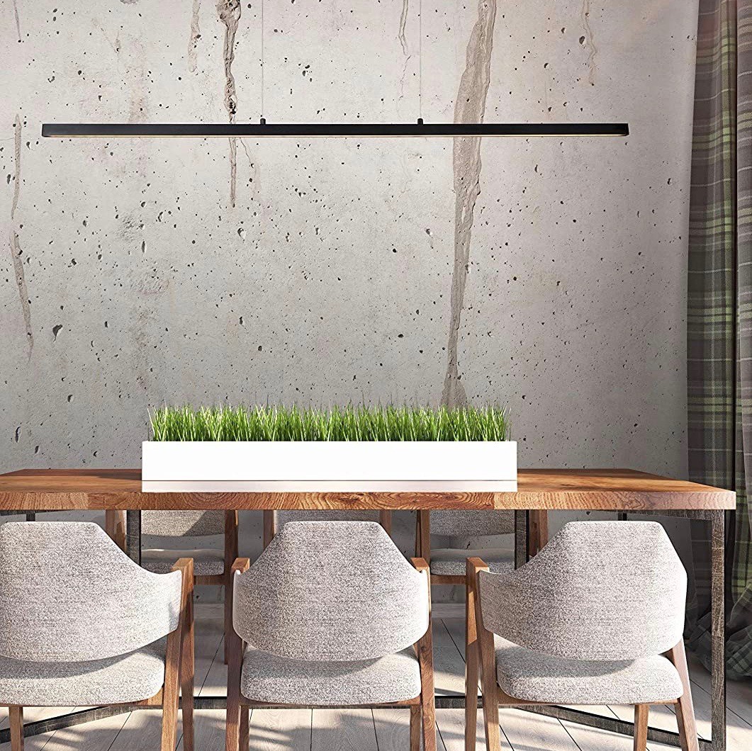 373,95 € Envio grátis | Lâmpada pendurada 34W 200×147 cm. Alumínio. Cor preto