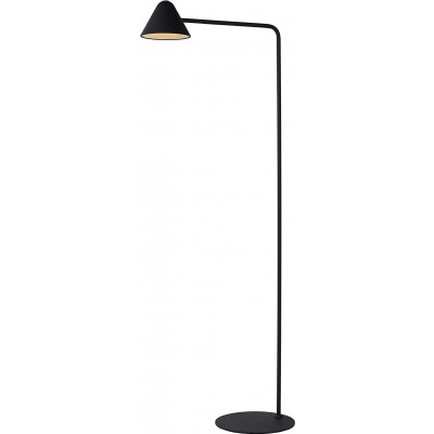 Floor lamp 3W 3000K Warm light. Angular Shape 130×46 cm. LED Living room, bedroom and lobby. Modern Style. Metal casting and Textile. Black Color