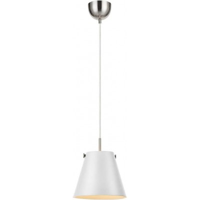 Lampe à suspension 60W Façonner Conique 30×30 cm. Salle, salle à manger et chambre. Acier inoxidable et Métal. Couleur gris