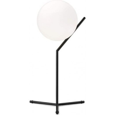 581,95 € Spedizione Gratuita | Lampada da tavolo 60W 53×32 cm. Treppiede di bloccaggio Acciaio, bicchiere e ottone. Colore bianca