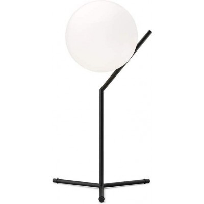 609,95 € Free Shipping | Table lamp 60W Spherical Shape 53×32 cm. Clamping tripod Living room, dining room and bedroom. Steel, Glass and Brass. White Color