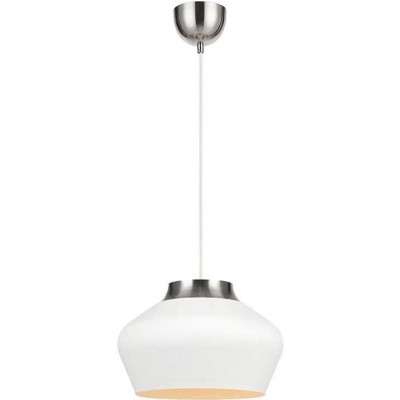 吊灯 60W 球形 形状 31×31 cm. 客厅, 饭厅 和 卧室. 不锈钢 和 金属. 白色的 颜色