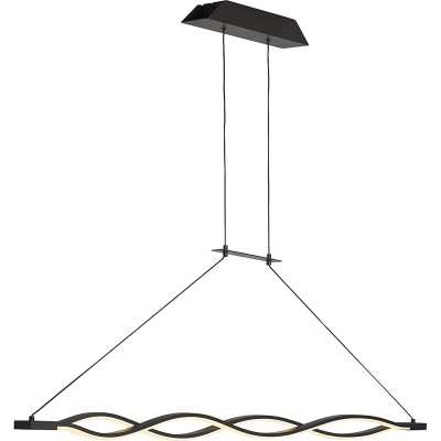 吊灯 拉长的 形状 150×137 cm. 可调高度 客厅, 饭厅 和 卧室. 现代的 风格. 钢, 丙烯酸纤维 和 铝. 黑色的 颜色