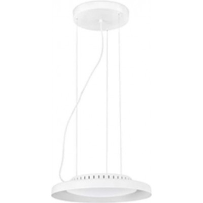 219,95 € Free Shipping | Hanging lamp 24W 3000K Warm light. Round Shape 40×40 cm. LED Living room, dining room and lobby. Modern and cool Style. Aluminum and Polycarbonate. White Color