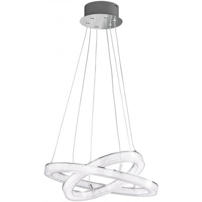 317,95 € Free Shipping | Hanging lamp 43W Round Shape 150×40 cm. Double focus Terrace, garden and public space. Aluminum and PMMA. White Color