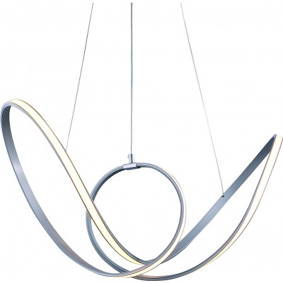 Lampe à suspension 48W 3000K Lumière chaude. 100×40 cm. LED Aluminium. Couleur argent