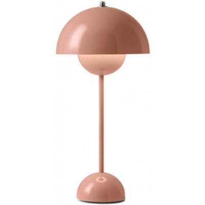 Lâmpada de mesa Forma Esférica 50×23 cm. Sala de jantar, quarto e salão. Estilo projeto. Aço e Aço inoxidável. Cor rosa