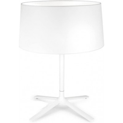 Lámpara de sobremesa 18W Forma Cilíndrica Trípode de sujeción Salón, dormitorio y vestíbulo. Estilo moderno. Acero y PMMA. Color blanco