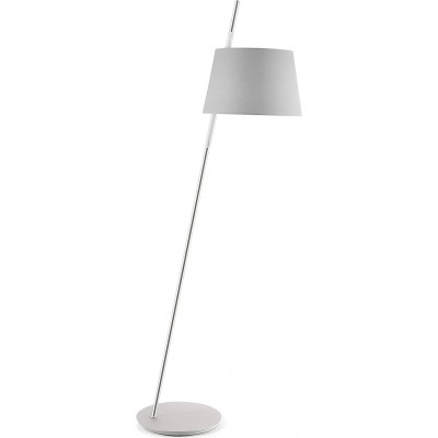 Floor lamp 100W Cylindrical Shape Ø 40 cm. Living room, bedroom and lobby. Crystal and Metal casting. Gray Color