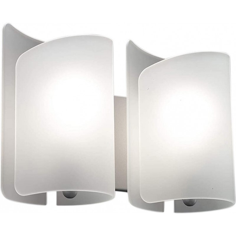 297,95 € Free Shipping | Indoor wall light 70W 34×25 cm. Metal casting and glass. White Color