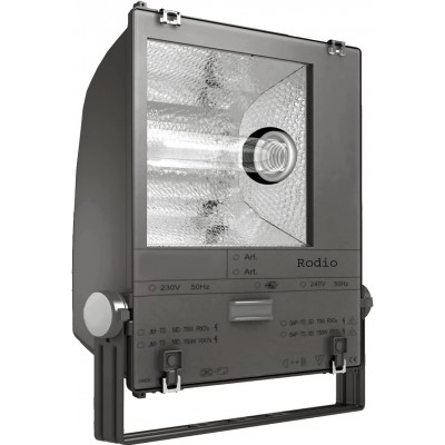 Foco proyector exterior 400W 52×46 cm. Color gris