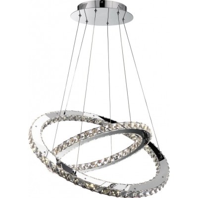 583,95 € Free Shipping | Hanging lamp 60W Round Shape 18×1 cm. Hall. Modern Style. Crystal. Plated chrome Color