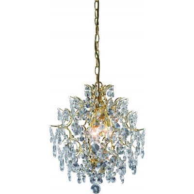 327,95 € Free Shipping | Hanging lamp 40W 42×40 cm. Crystal. Golden Color