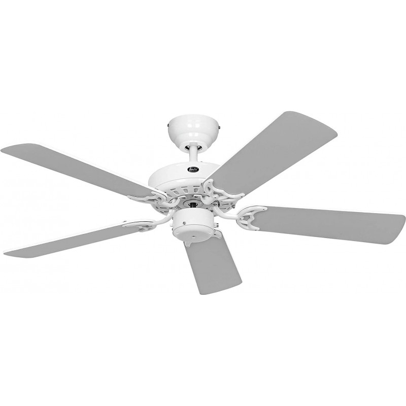 222,95 € Free Shipping | Ceiling fan 48W 103×103 cm. 5 blades-blades Living room, dining room and lobby. Classic Style. Wood. White Color
