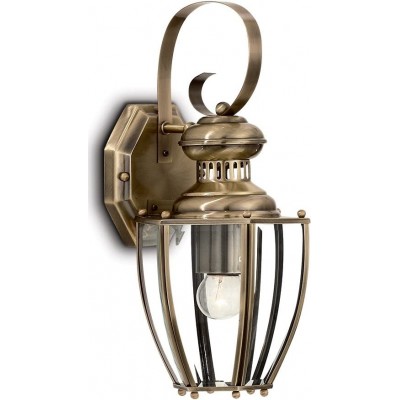 Luz de parede interna 40W 28×13 cm. Metais e vidro. Cor dourado