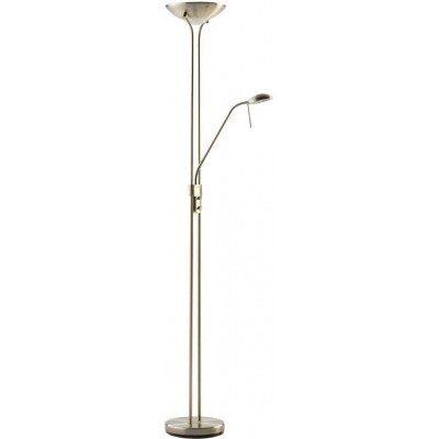 Luminária de piso 225W 3000K Luz quente. 180×180 cm. LED reguláveis Lâmpada auxiliar para leitura Cristal e metais. Cor cinza