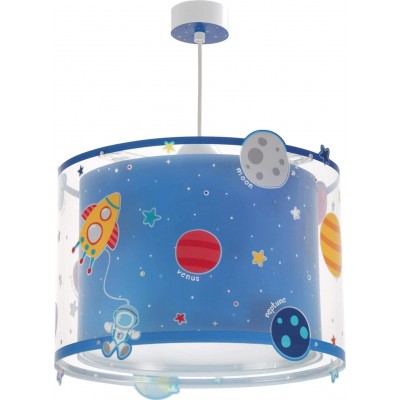 儿童灯 60W 圆柱型 形状 33×33 cm. 行星设计 卧室. 现代的 风格. 铝 和 有机玻璃. 蓝色的 颜色