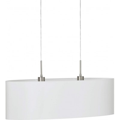 吊灯 Eglo 椭圆形 形状 110×75 cm. 双焦点 厨房, 饭厅 和 卧室. 钢 和 纺织品. 白色的 颜色