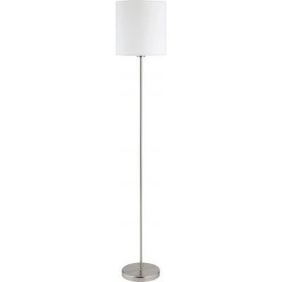 92,95 € Envio grátis | Luminária de piso Eglo 60W 158×28 cm. Interruptor de pé Aço, têxtil e metal níquel. Cor níquel