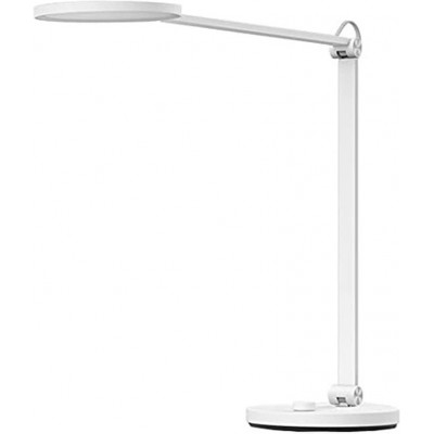 Lampe de bureau 14W Façonner Angulaire 42×30 cm. LED intelligente articulée Salle, salle à manger et chambre. Métal. Couleur blanc
