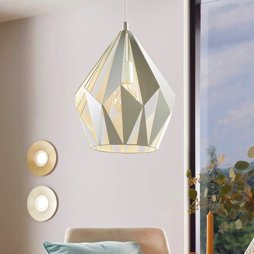 104,95 € Kostenloser Versand | Hängelampe Eglo 60W 150×31 cm. Stahl. Grau Farbe