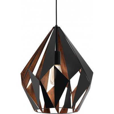125,95 € Free Shipping | Hanging lamp Eglo 60W Ø 38 cm. Living room, dining room and bedroom. Retro Style. Steel. Black Color