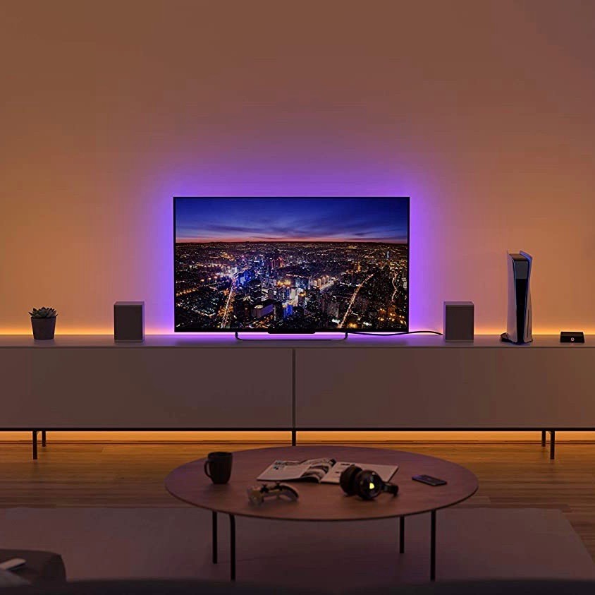 79,95 € Envoi gratuit | Bande LED et tuyau 50W LED 200 cm. 2 mètres. Bobine-bobine de bande LED RVB multicolore. Contrôle avec l'application Smartphone Pmma. Couleur blanc