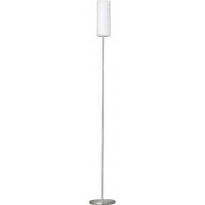 Lámpara de pie Eglo 100W Forma Cilíndrica Salón, comedor y dormitorio. Estilo moderno. Cristal. Color blanco