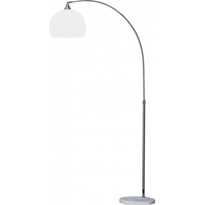 Floor lamp 180×36 cm. Height adjustable Pmma, metal casting and marble. White Color