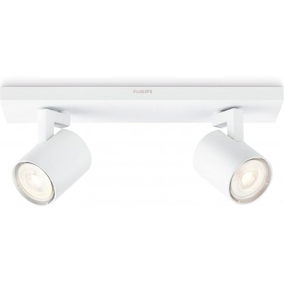 99,95 € Spedizione Gratuita | Faretto da interno Philips 3W 6500K Luce fredda. 31×11 cm. Doppio faretto LED orientabile Metallo. Colore bianca
