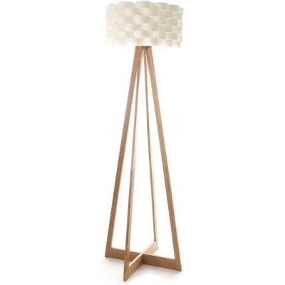 76,95 € Spedizione Gratuita | Lampada da pavimento 150×50 cm. Posto su treppiede Legna e carta. Colore marrone