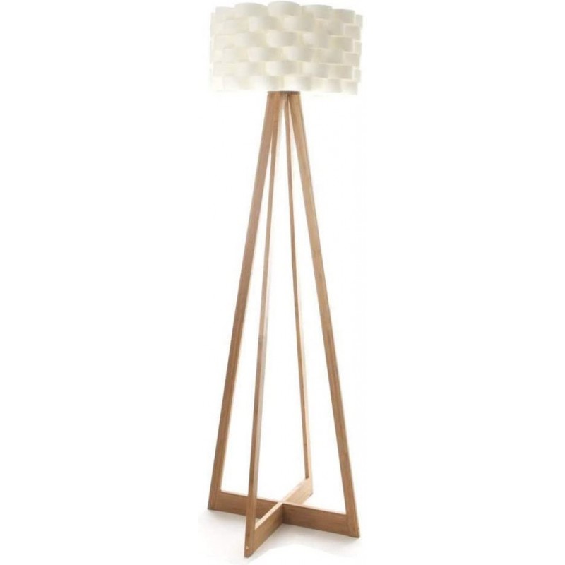 76,95 € Free Shipping | Floor lamp 150×50 cm. Placed on tripod Wood and paper. Brown Color