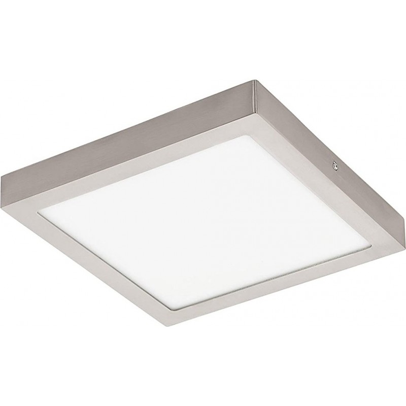 112,95 € Free Shipping | Indoor ceiling light Eglo 21W Square Shape 30×30 cm. RGB control Dining room, bedroom and lobby. Modern Style. PMMA and Metal casting. Nickel Color