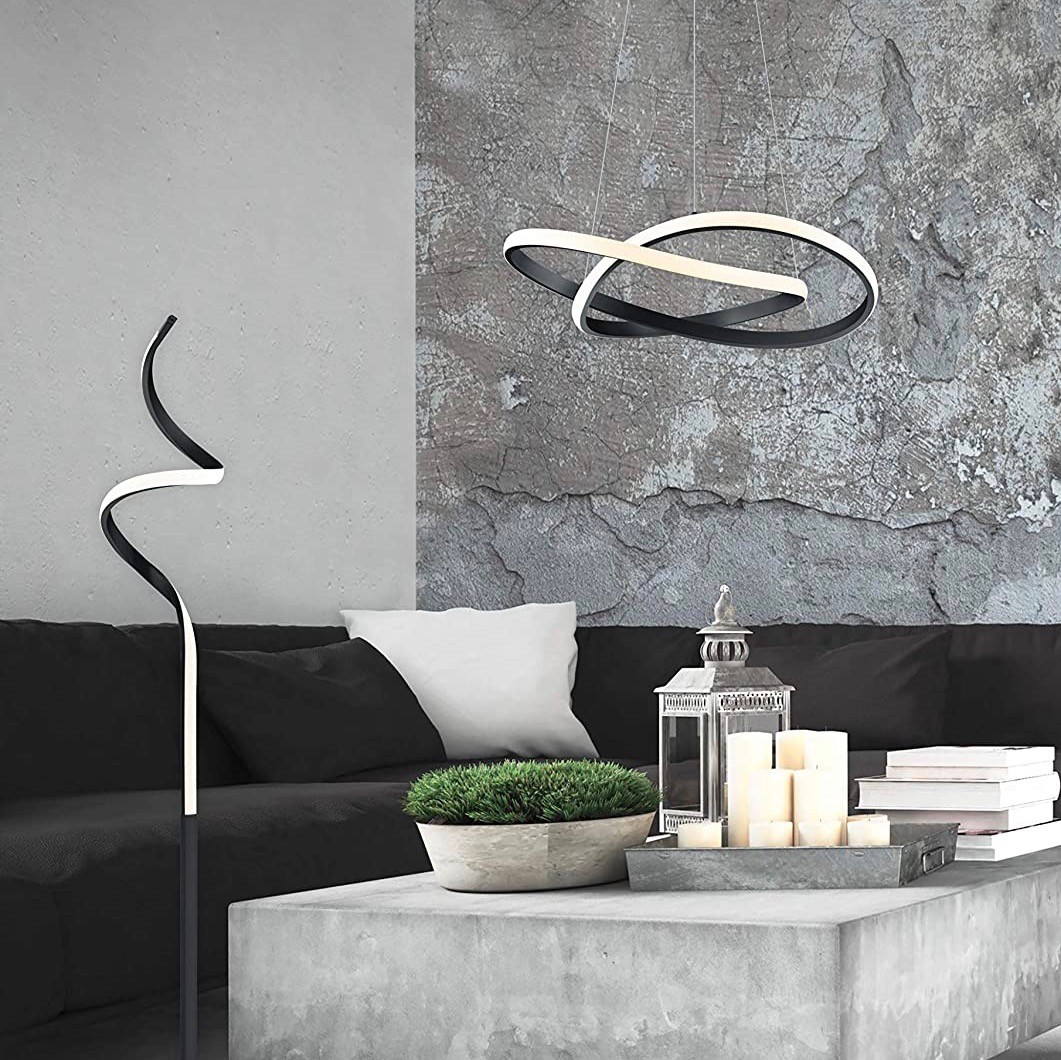 121,95 € Free Shipping | Floor lamp Reality 145×21 cm. Dimmable LED Metal casting. Black Color