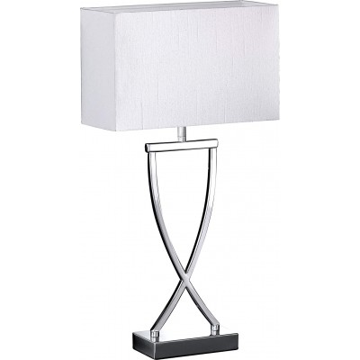 Lámpara de sobremesa 46W Forma Rectangular 51 cm. Salón, comedor y dormitorio. Estilo moderno. Metal. Color blanco