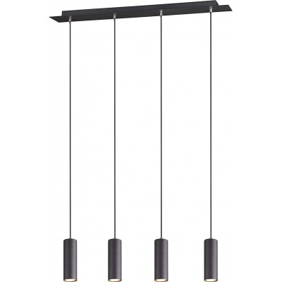 87,95 € Free Shipping | Hanging lamp Trio 35W 150×75 cm. 4 points of light Metal casting. Black Color