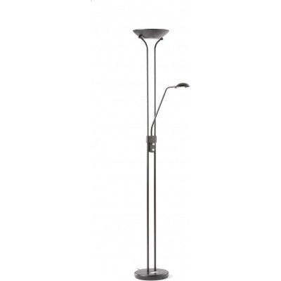 Lámpara de pie 180×25 cm. Luz auxiliar de lectura Salón, comedor y dormitorio. Estilo moderno. Metal. Color negro