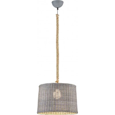 Lámpara colgante Trio 60W Forma Cilíndrica 150×39 cm. Salón, comedor y dormitorio. Metal. Color gris