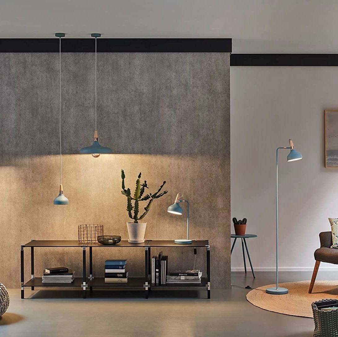 104,95 € Envio grátis | Luminária de piso 20W 158×40 cm. Metais, madeira e têxtil. Cor verde