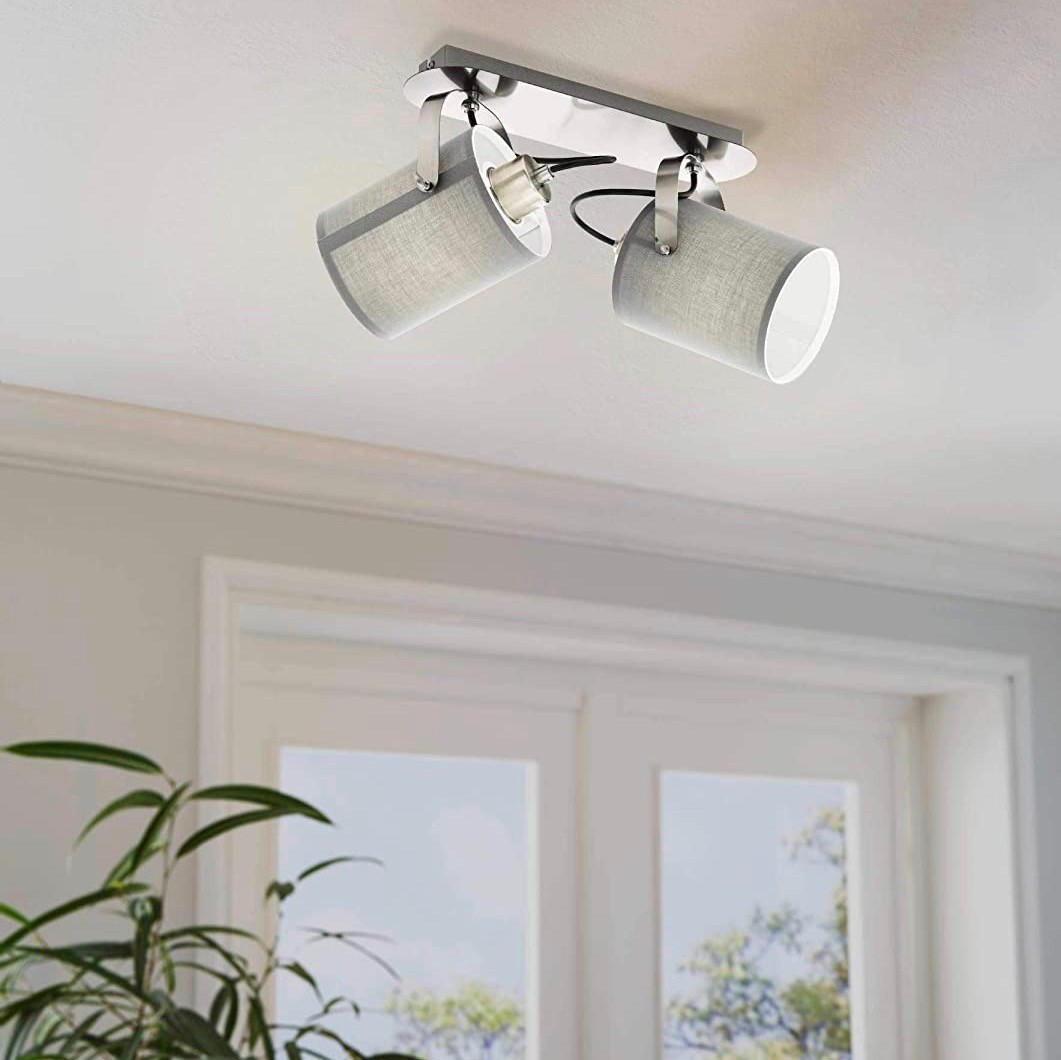 84,95 € Spedizione Gratuita | Faretto da interno Eglo 40W 34×9 cm. Doppia messa a fuoco regolabile Acciaio e metallo nichelato. Colore nichel