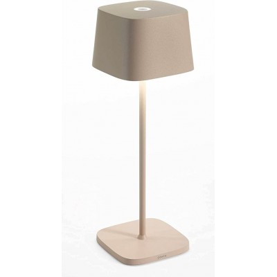 Lampe de table 2W Façonner Cubique 35×16 cm. Salle, salle à manger et hall. Aluminium. Couleur sable