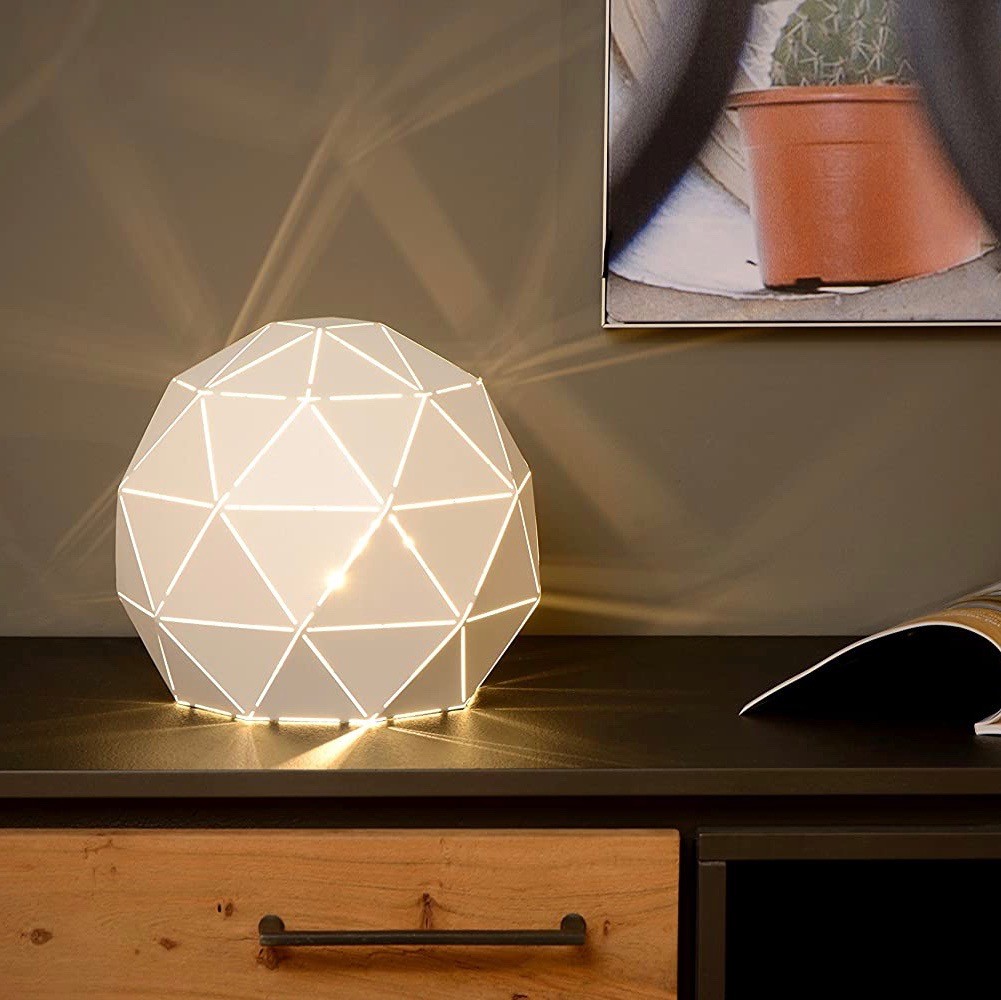 115,95 € Envío gratis | Lámpara de sobremesa 60W Ø 25 cm. Metal. Color blanco