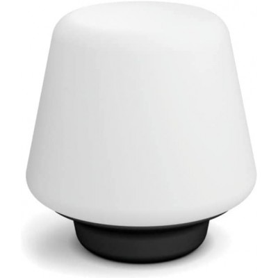 Tischlampe Philips 10W Zylindrisch Gestalten 19×19 cm. LED. Alexa und Google Home Wohnzimmer, esszimmer und schlafzimmer. Holz und Glas. Weiß Farbe